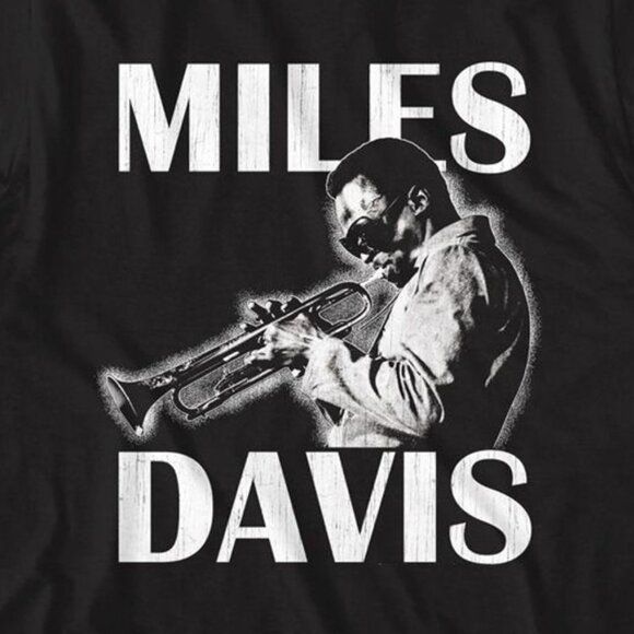 Miles Davis Trumpet Jazz Music Legend Fan Gift Graphic Black T-Shirt 159 - Picture 2 of 5